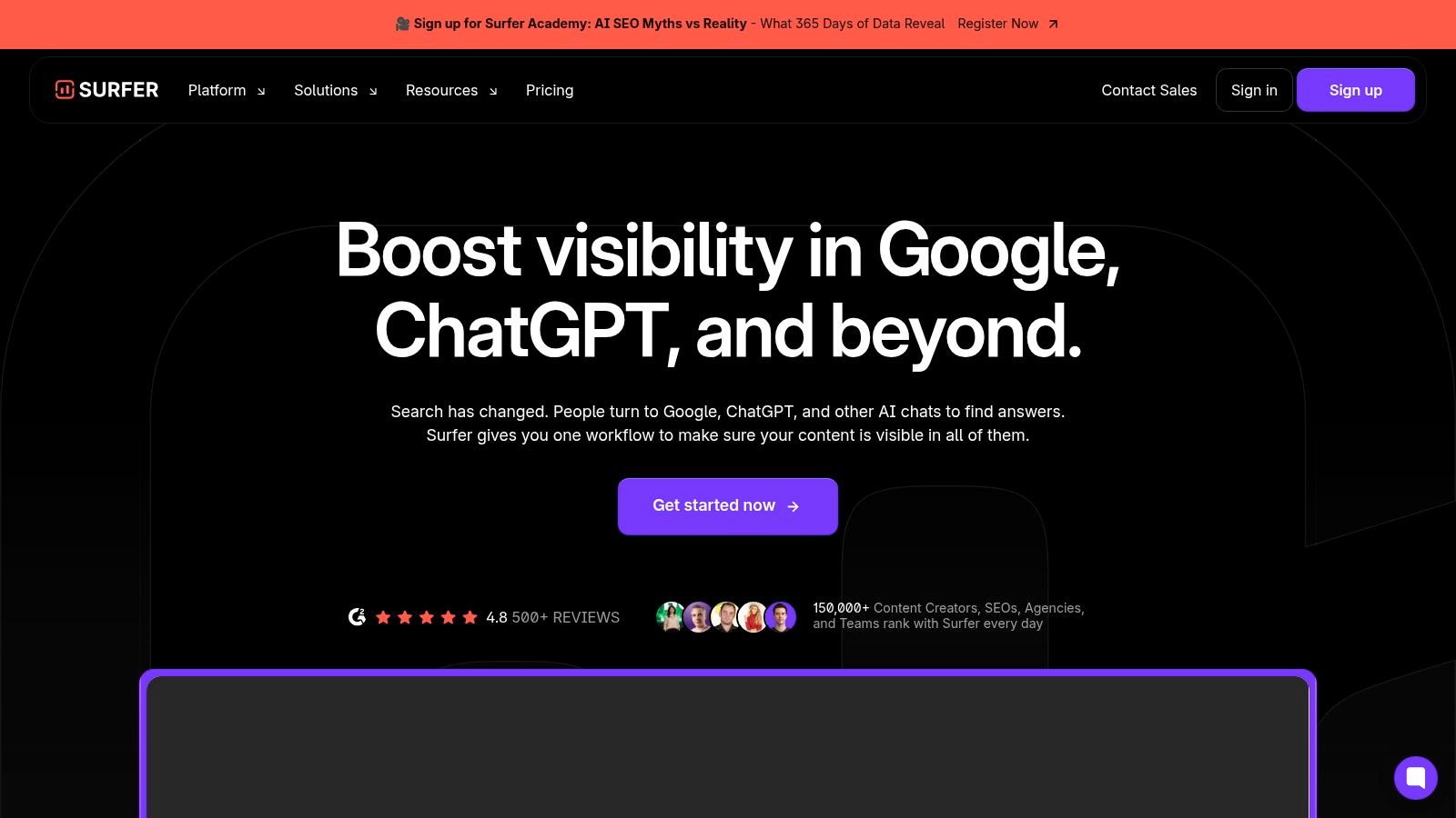 Surfer SEO content editor interface for ecommerce SEO