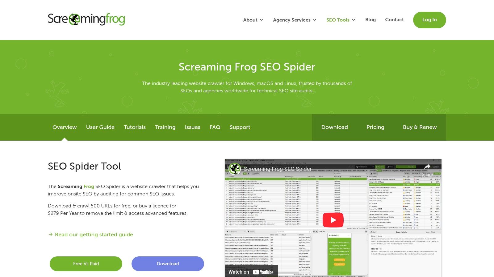 Screaming Frog SEO Spider interface showing a website crawl in progress for ecommerce SEO analysis