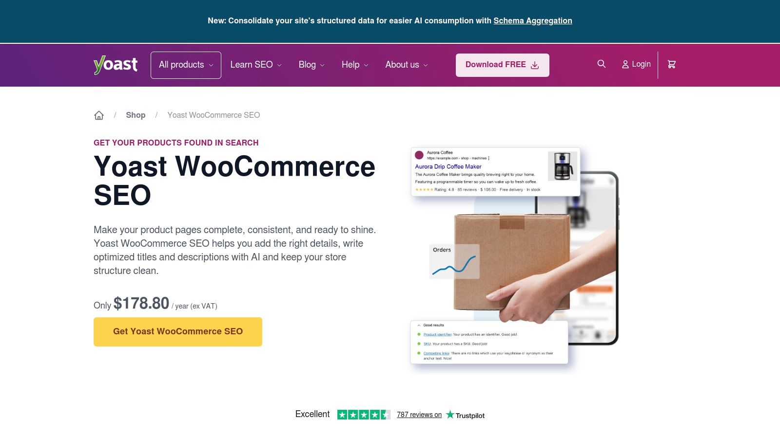 Yoast WooCommerce SEO interface showing product optimization settings within WordPress for ecommerce SEO.