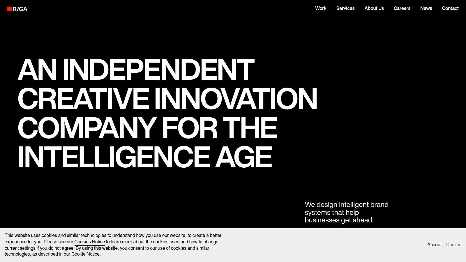 R slash GA creative innovation web design agency example